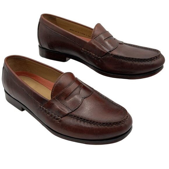 Cole Hann Grand.OS Pinch Hand Sewn Mens 9.5W Loafers Mahogany Leather Old Money - Picture 2 of 13